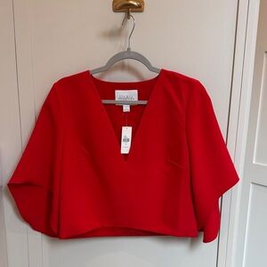 Mare Mare Elegant Red V-Neck Women's Top, Anthropologie